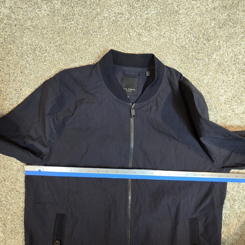 TED BAKER LONDON Bomber Jacket Coat Full Zip Up Men's Size 5 (L) Navy waterproof - Picture 5 of 13
